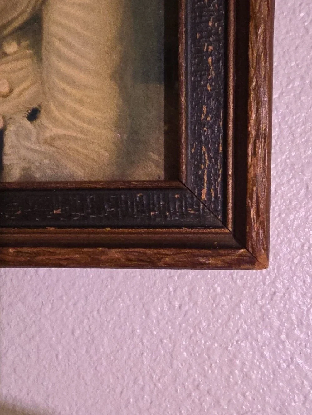Antique Edwardian Style Framed Triptych Mirror with Victorian Portraits